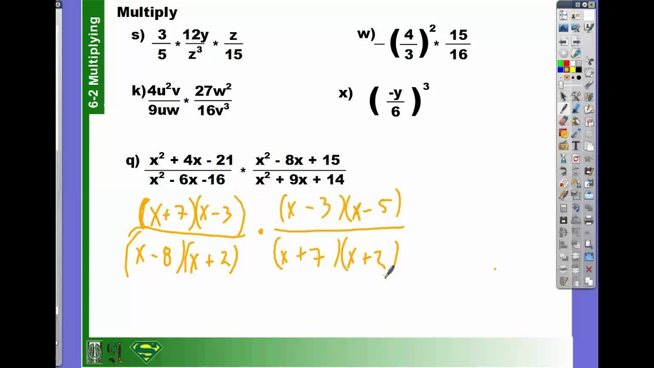 6 2 How To Multiply Polynomial Fractions YouTube