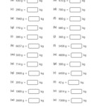 Converting Grams To Kilograms Mathematics Worksheets Measurement