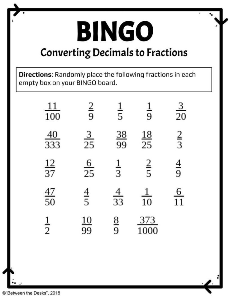 Practice Worksheets Converting Repeating Decimals To Fractions ...