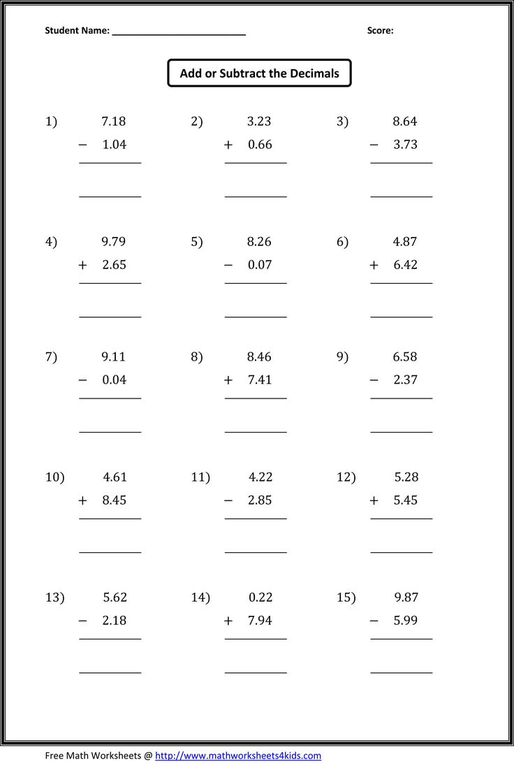 Decimals Worksheets Decimals Worksheets Grade 5 Math Worksheets