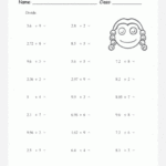 Division Of Decimals By Whole Numbers Worksheets Worksheets Master