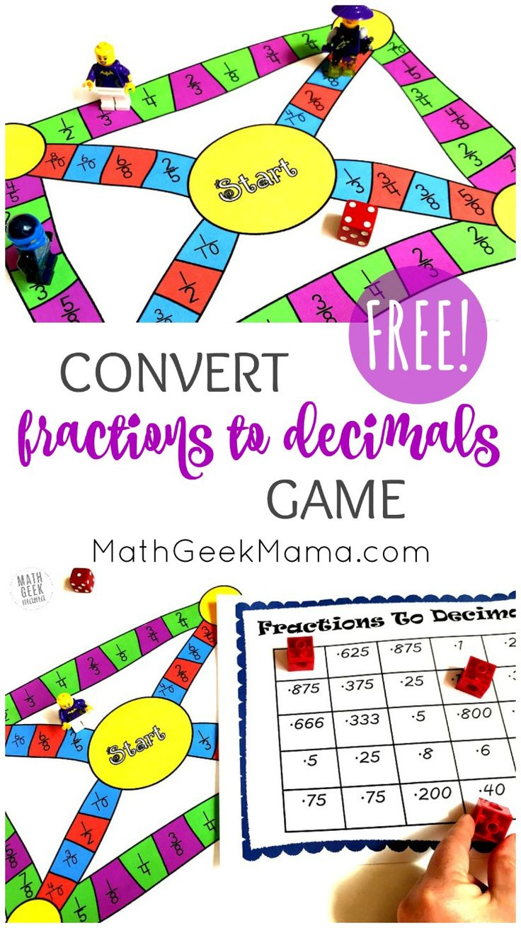 FREE Convert Fractions To Decimals Game Grades 4 6 Decimal Games