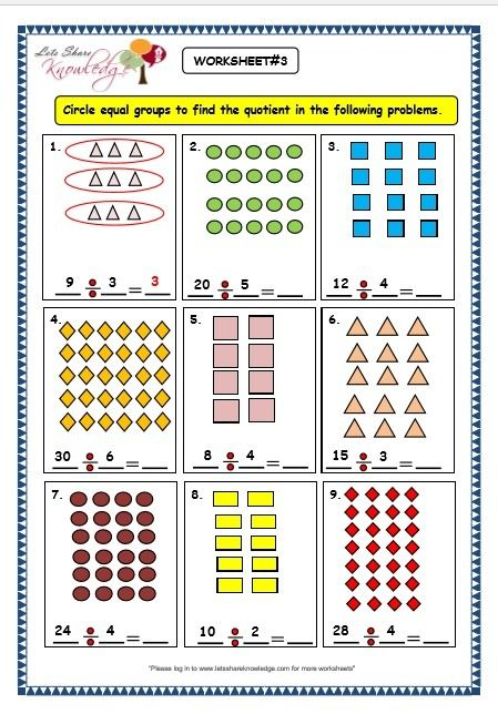 Grade 3 Maths Worksheets Division 6 2 Division By Grouping Math Grade 3 Maths Worksheets Division 6 2 Division By Grouping Math