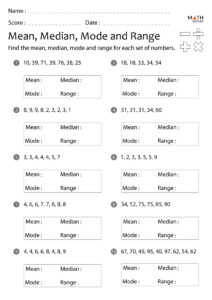 Mean Median Mode Range Worksheets Math Monks - Decimalworksheets.net