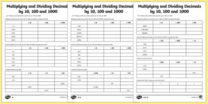 Multiplying And Dividing Decimals Worksheet 10 100 1000 Multiplying And Dividing Decimals Worksheet 10 100 1000