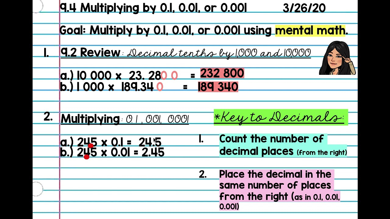Multiplying By 0 1 0 01 0 001 Grade 6 YouTube Multiplying By 0 1 0 01 0 001 Grade 6 YouTube