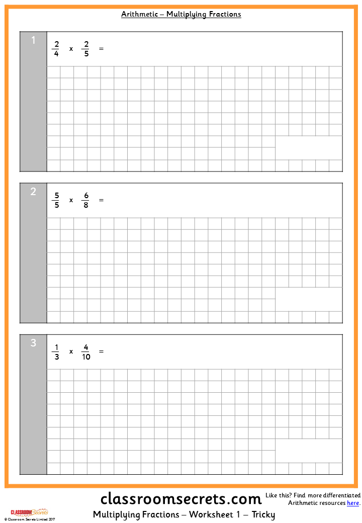 Multiplying Fractions KS2 Arithmetic Test Practice Classroom Secrets Multiplying Fractions KS2 Arithmetic Test Practice Classroom Secrets