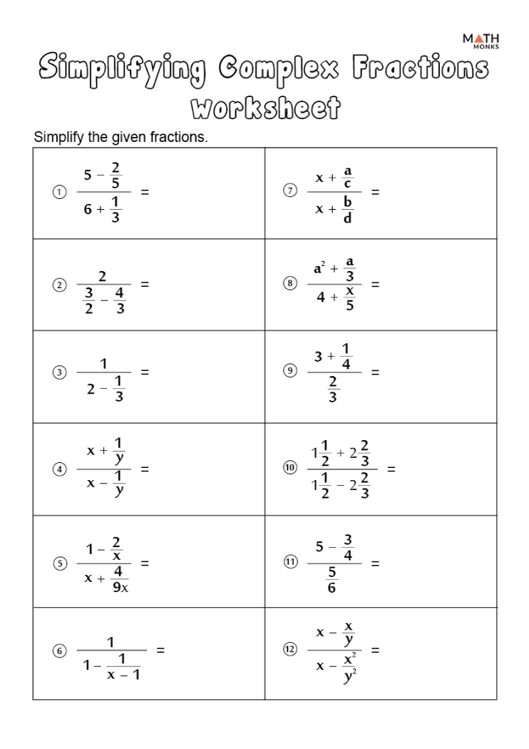 Simplifying Fractions Worksheets Math Monks Simplifying Fractions Worksheets Math Monks