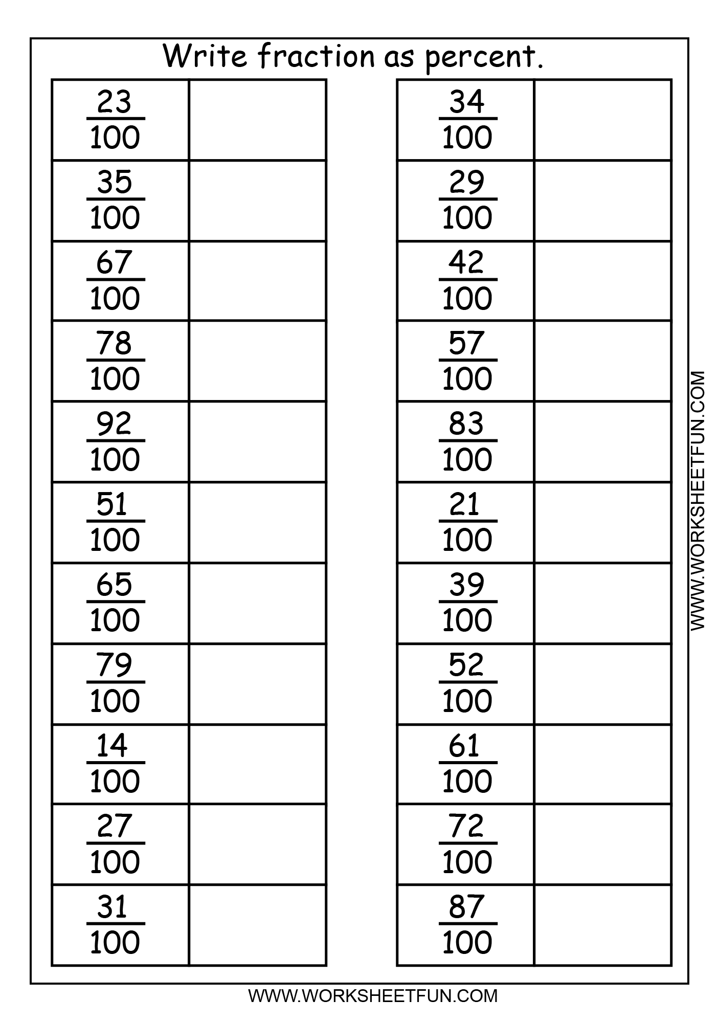 Write Fraction As Percent 3 Worksheets FREE Printable Worksheets Write Fraction As Percent 3 Worksheets FREE Printable Worksheets